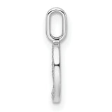 14k White Gold Number 9 Pendant Charm with Diamond Accents, Pavé Set, Unisex Jewelry