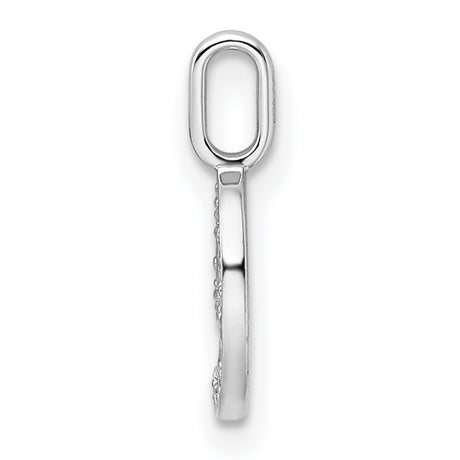 14k White Gold Number 9 Pendant Charm with Diamond Accents, Pavé Set, Unisex Jewelry