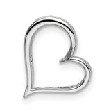 14k White Gold Heart Pendant with Diamond Accents, Open Heart Design for Women