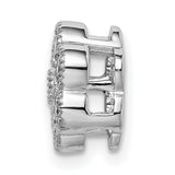 14k White Gold Diamond Pendant with Floral Round-Cut Cluster Design for Women