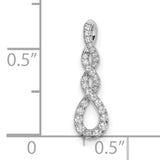 10k White Gold Infinity Pendant with Diamond Accent and Twisted Design