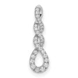 10k White Gold Infinity Pendant with Diamond Accent and Twisted Design