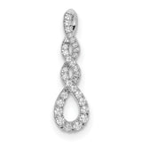 10k White Gold Infinity Pendant with Diamond Accent and Twisted Design