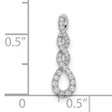 14k White Gold Pendant with Diamond, Infinity Twist Design, Interwoven Loops for Women