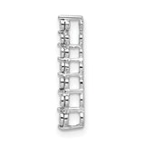 14k White Gold Earrings with Diamond Drop Design, Graduated Round Bezel-Set Dangles