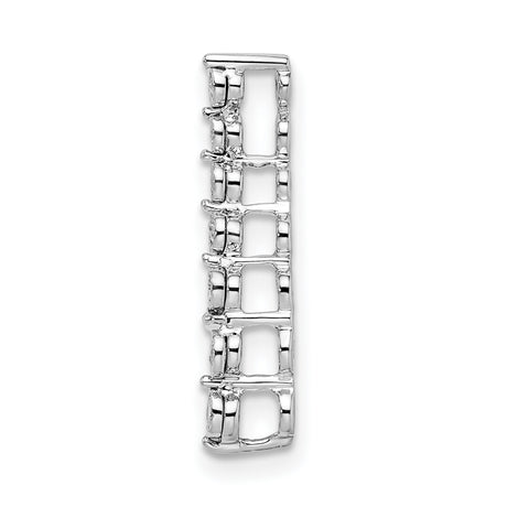 14k White Gold Earrings with Diamond Drop Design, Graduated Round Bezel-Set Dangles