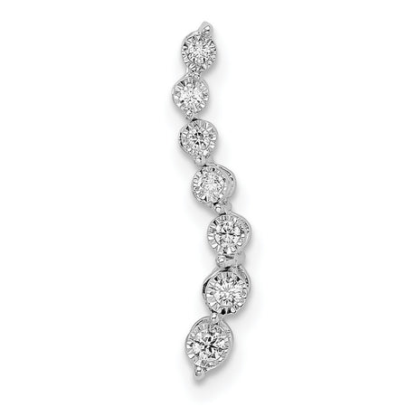 14k White Gold Earrings with Diamond Drop Design, Graduated Round Bezel-Set Dangles