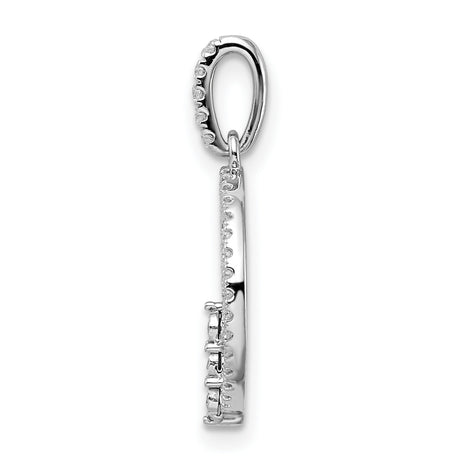 14k White Gold Diamond Circle Pendant with Concentric Halos and Geometric Design