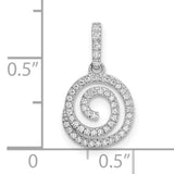 14k White Gold Diamond Spiral Pendant with Modern Swirl Design for Women