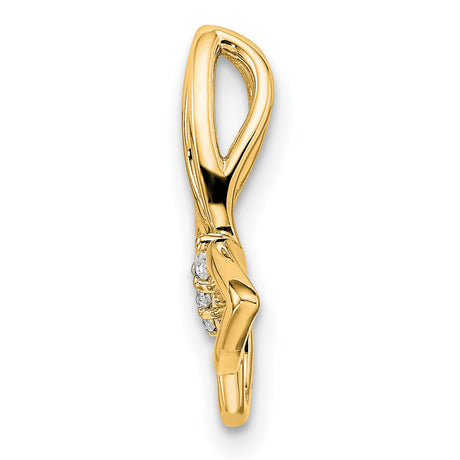 14k Yellow Gold Butterfly Pendant with Diamond Accent, Open Design Nature-Inspired Jewelry