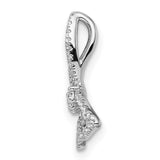 14k White Gold Butterfly Pendant with Diamond Accents, Open Wing Design for Women
