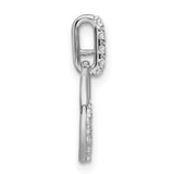 10k White Gold Circle Pendant with Round Cut White Diamonds, Half Pavé Open Design