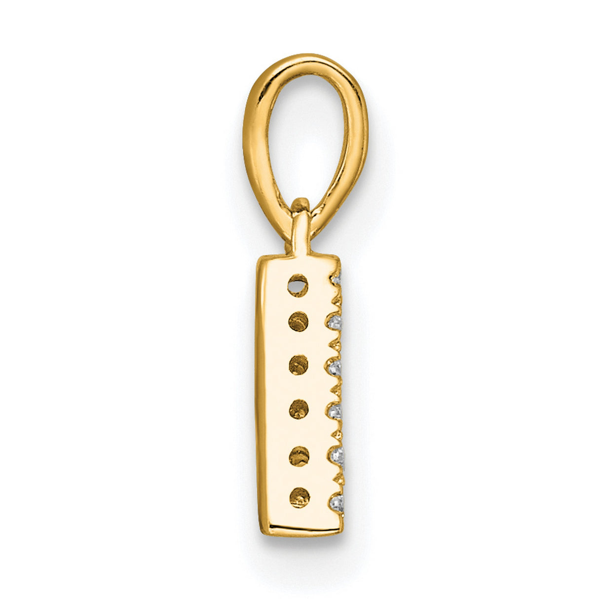 Diamond Letter A Initial with Bail Charm Pendant in Real 10k Yellow Gold