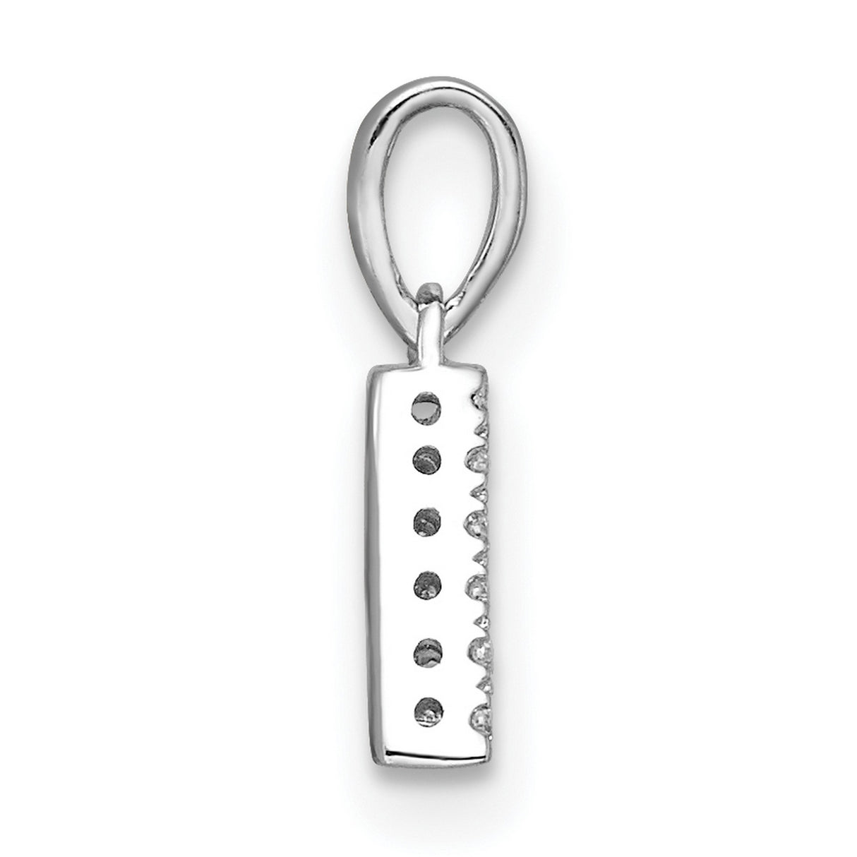 14k White Gold Diamond Initial A Pendant, Pavé Letter Charm Monogram Jewelry for Women