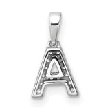 14k White Gold Diamond Initial A Pendant, Pavé Letter Charm Monogram Jewelry for Women