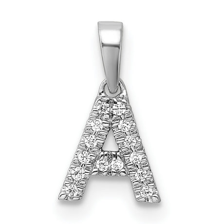 14k White Gold Diamond Initial A Pendant, Pavé Letter Charm Monogram Jewelry for Women