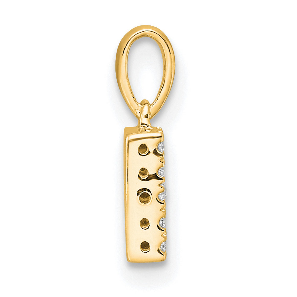 Diamond Letter B Initial with Bail Charm Pendant in Real 10k Yellow Gold