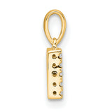 Diamond Letter B Initial with Bail Charm Pendant in Real 10k Yellow Gold