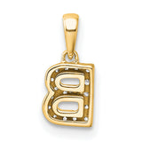 Diamond Letter B Initial with Bail Charm Pendant in Real 10k Yellow Gold