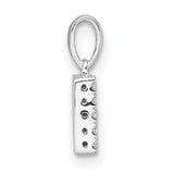 14k White Gold Letter B Pendant with Diamond Accents, Initial Charm for Women
