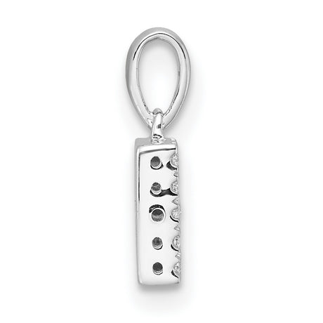 14k White Gold Letter B Pendant with Diamond Accents, Initial Charm for Women