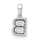 14k White Gold Letter B Pendant with Diamond Accents, Initial Charm for Women