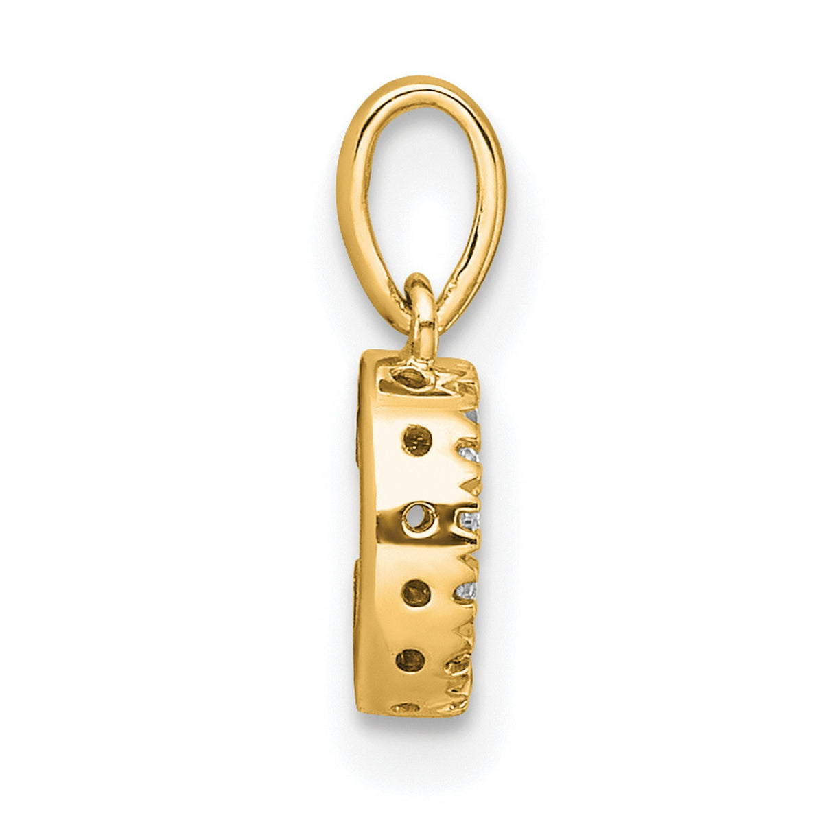 Diamond Letter C Initial with Bail Charm Pendant in Real 10k Yellow Gold