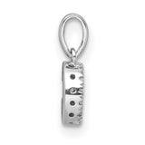 14k White Gold C Initial Pendant with Diamond Accent, Dainty Monogram Charm for Women