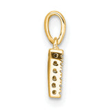 Diamond Letter D Initial with Bail Charm Pendant in Real 10k Yellow Gold