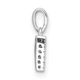 14k White Gold Letter D Pendant with Pavé Diamond Setting, Personalized Initial Charm