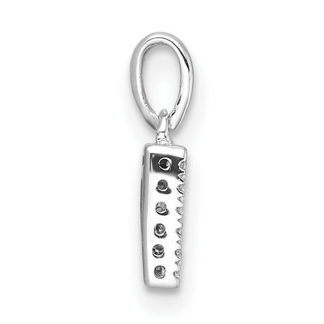 14k White Gold Letter D Pendant with Pavé Diamond Setting, Personalized Initial Charm