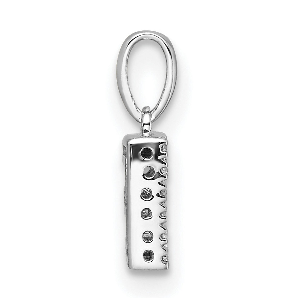 14k White Gold Diamond Letter E Pendant, Pavé Initial Charm for Women