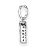 14k White Gold Diamond Letter E Pendant, Pavé Initial Charm for Women