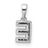 14k White Gold Diamond Letter E Pendant, Pavé Initial Charm for Women