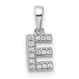 14k White Gold Diamond Letter E Pendant, Pavé Initial Charm for Women