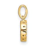 Diamond Letter G Initial with Bail Charm Pendant in Real 10k Yellow Gold