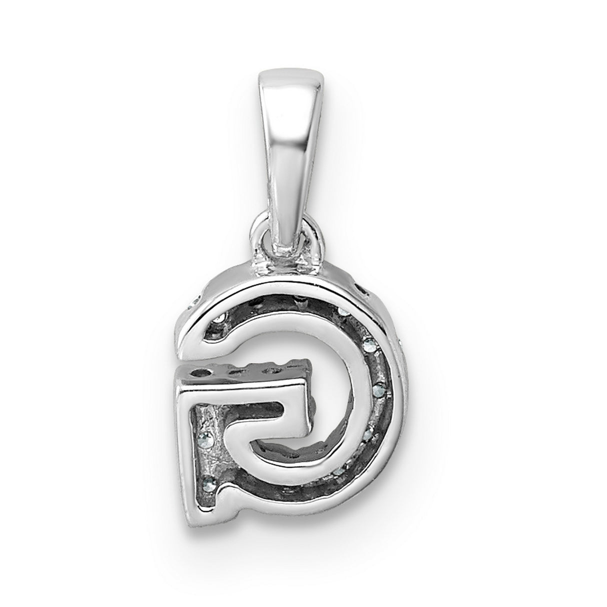 14k White Gold Letter G Pendant with Diamonds, Personalized Initial Charm for Women or Unisex Wear