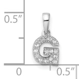 14k White Gold Letter G Pendant with Diamonds, Personalized Initial Charm for Women or Unisex Wear