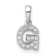 14k White Gold Letter G Pendant with Diamonds, Personalized Initial Charm for Women or Unisex Wear