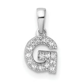 14k White Gold Letter G Pendant with Diamonds, Personalized Initial Charm for Women or Unisex Wear