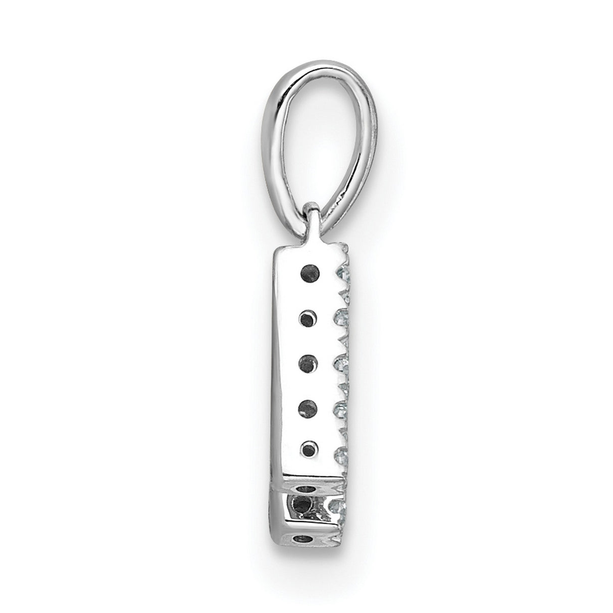 14k White Gold Diamond Initial H Pendant, Block Letter Monogram Charm for Women