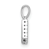 14k White Gold Diamond Initial H Pendant, Block Letter Monogram Charm for Women