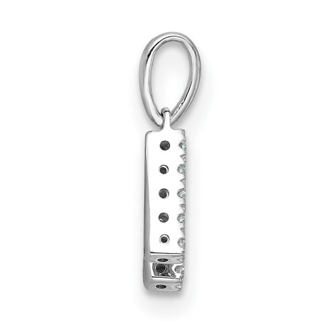 14k White Gold Diamond Initial H Pendant, Block Letter Monogram Charm for Women