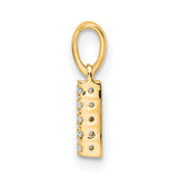 Diamond Letter I Initial with Bail Charm Pendant in Real 10k Yellow Gold