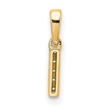 Diamond Letter I Initial with Bail Charm Pendant in Real 10k Yellow Gold