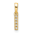 Diamond Letter I Initial with Bail Charm Pendant in Real 10k Yellow Gold
