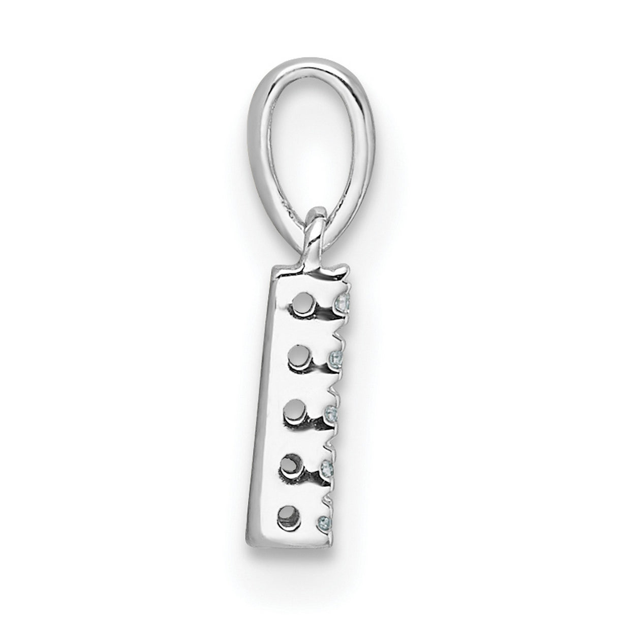 14k White Gold Diamond L Initial Pendant, Prong-Set Alphabet Charm for Women