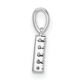 14k White Gold Diamond L Initial Pendant, Prong-Set Alphabet Charm for Women