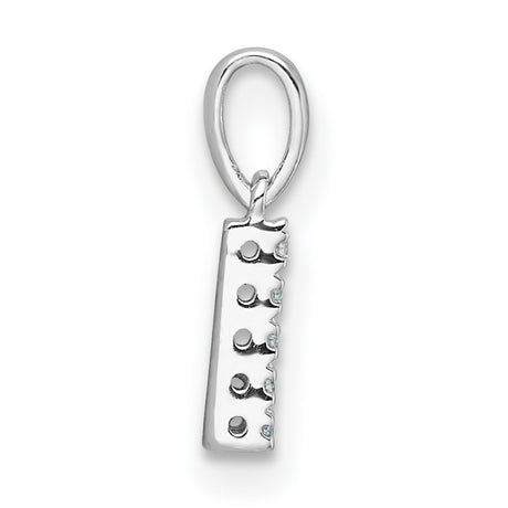 14k White Gold Diamond L Initial Pendant, Prong-Set Alphabet Charm for Women