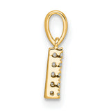 14k Yellow Gold Initial Pendant with White Diamond Accents, Block Letter L Charm